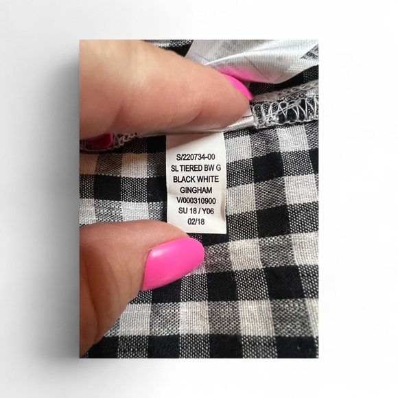 🖤🤍 EUC OLD NAVY Black & White Gingham Maxi Dress | Sz S Tall - Picture 9 of 9